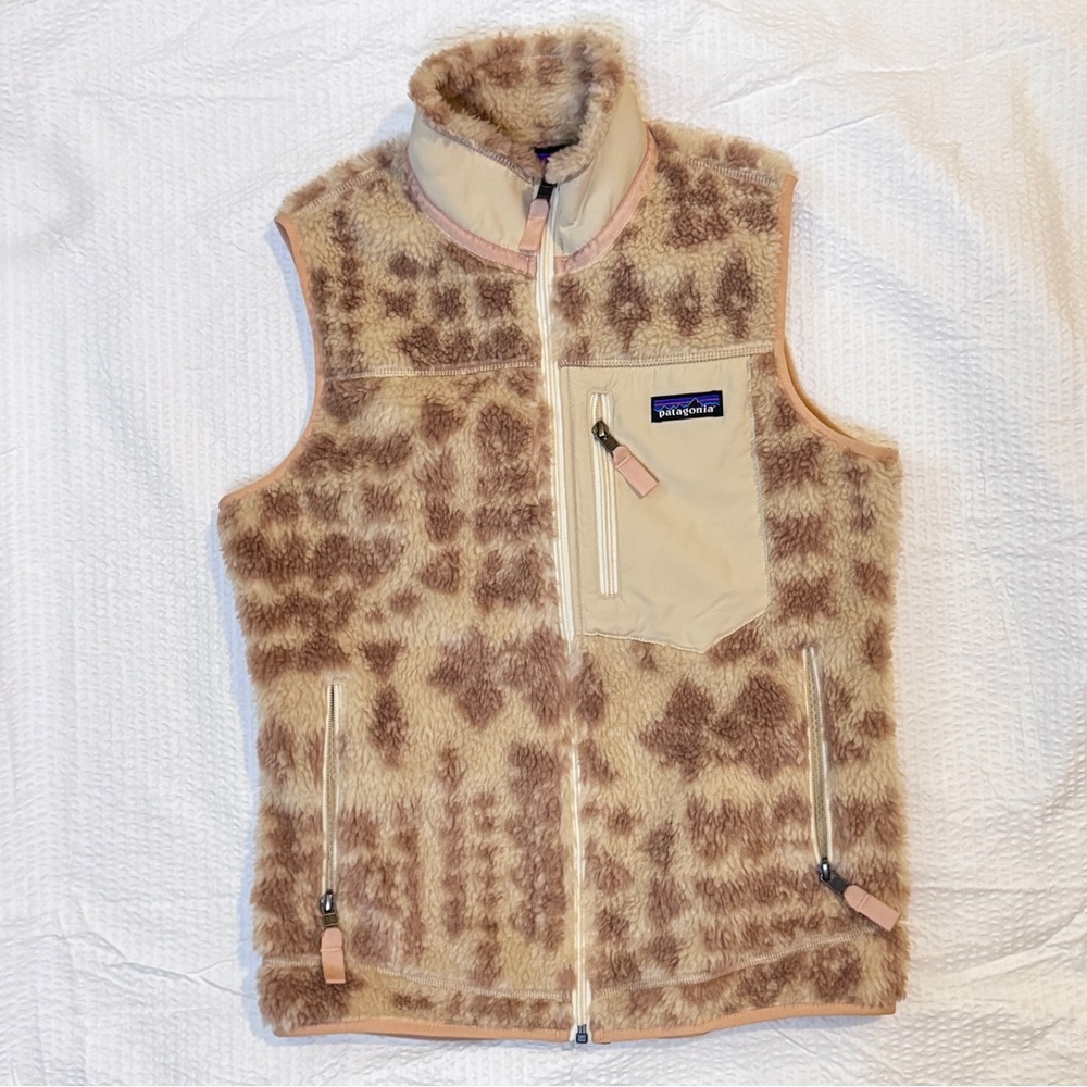 Patagonia Classic Retro-X Fleece Vest Small Sherpa Windproof Cream Tan - Picture 2 of 9